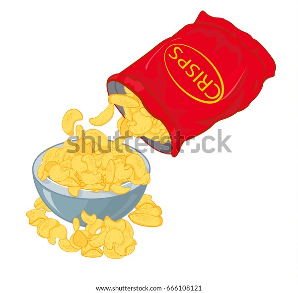 Potato Chips Crisps Vector Cartoon Stock Vector (Royalty Free) 666108121