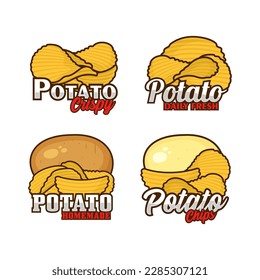 Potato chips design logo collection for label product, shop logo, stamp, banner,  and more