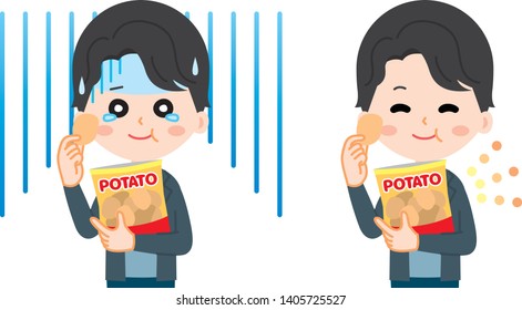 Potato chips eat men set