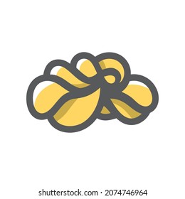 Potato chips group Vector icon Cartoon illustration.