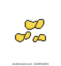 potato chips  icon 8 bit, pixel art icon  for game  logo. 