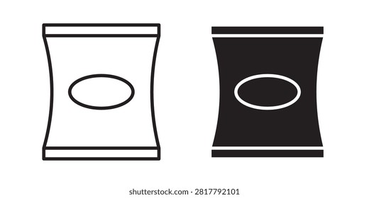 Potato chips icon clean sign illustration..