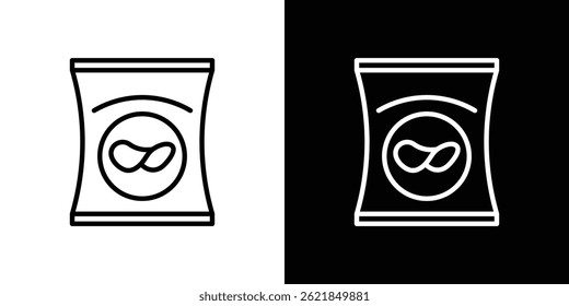 Potato chips icon concept stroke on white background