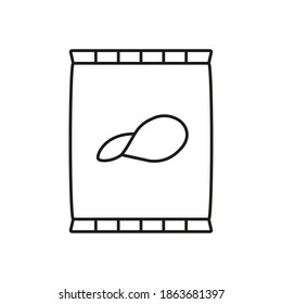 potato chips icon element of fast food icon for mobile concept and web apps. Thin line potato chips icon can be used for web and mobile. Premium icon on white background