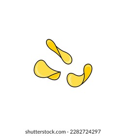 Potato chips icon isolated vector graphics