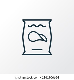 Potato chips icon line symbol. Premium quality isolated crisp element in trendy style.