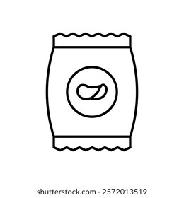 Potato chips icon in liner stroke style