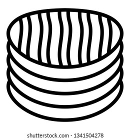 Potato chips icon. Outline potato chips vector icon for web design isolated on white background