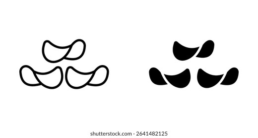 Potato chips Icon set Symbol isolated white background. vector illustration. color editable.