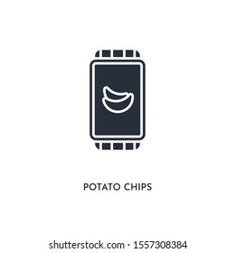 potato chips icon. simple element illustration. isolated trendy filled potato chips icon on white background. can be used for web, mobile, ui.