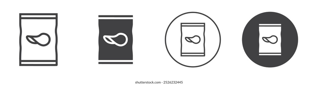 Potato chips icon Simple outline vector logo