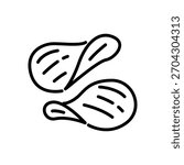 potato chips icon vector, line style icon