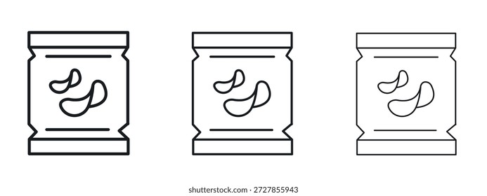 Potato chips icon vector Logo Design Template. Editable Stroke graphics.