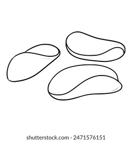 potato chips illustration hand drawn outline isoalted vector