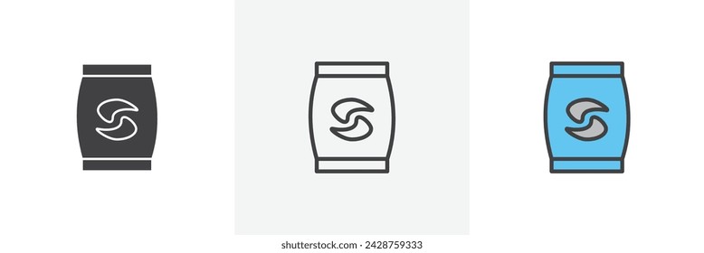 Potato Chips Isolated Line Icon Style Design. Simple Vector illustration