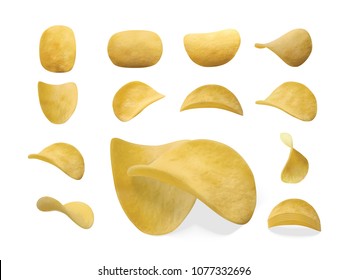 potato chips isolated on a white background Vector