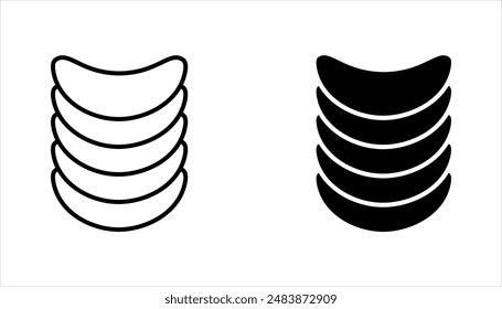 Potato chips line icon set. Salty snacks vector symbol. vector illustration on white background