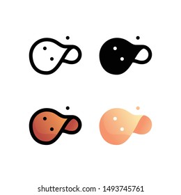 Potato Chips logo icon design in four style. Line, Solid, Flat Gradient and Color Line style