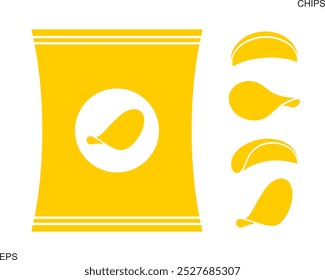 Potato chips logo. Isolated potato chips on white background