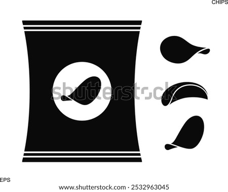 Potato chips logo. Isolated potato chips on white background