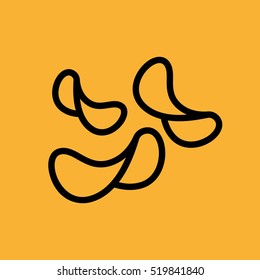 Potato Chips Minimalistic Flat Line Outline Stroke Icon Pictogram Symbol