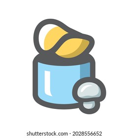 Potato chips. Mushrooms flavor. Vector icon Cartoon illustration.