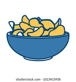 Potato chips on bowl