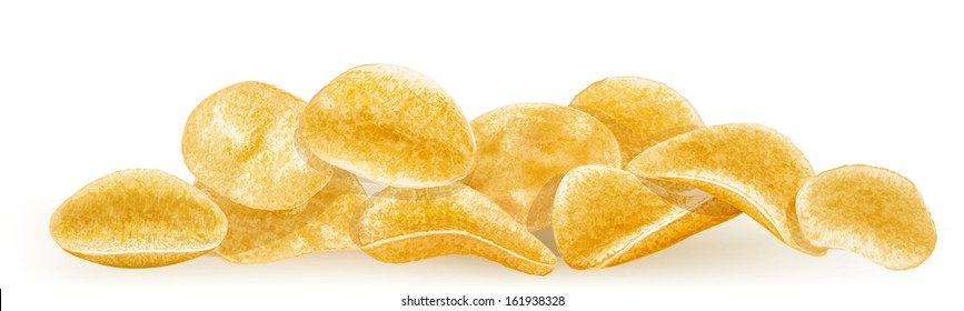 potato chips on white background. vector illustration