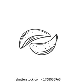 Potato chips outline icon. Crispy snack, potato in the form of crispy plates fried in vegetable oil. Snack chips collection close-up. Vector illustration