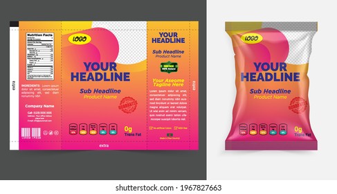 Potato Chips Package Design, Foil Bags With The Original File In 3d Illustration.  Chip's Packaging Ideas | Chip Packaging, Packaging, Chips.
