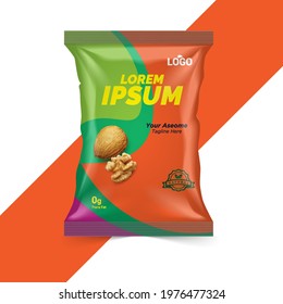 Potato chips package design, foil bags with the original file in 3d illustration.  Chip's packaging ideas chip packaging, packaging, chips.