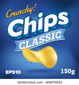 Potato Chips. Package design. Logo design Classic