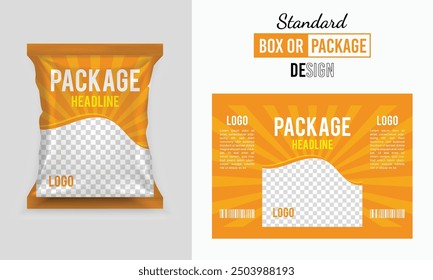 Plantilla de diseño de paquete de papas fritas