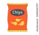 Potato chips packaging. Vector illustration.