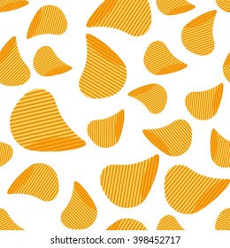 Potato chips seamless background