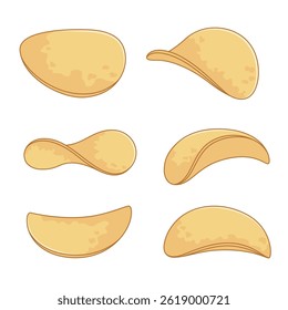 Batatas fritas, conjunto de quadrinhos, ilustrações estilo cartoon, desenhos