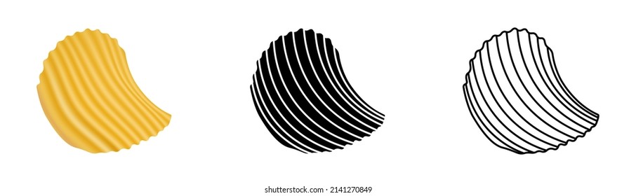 Potato chips set. Vector illustration.