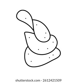 potato chips snack food line icon vector. potato chips snack food sign. isolated contour symbol black illustration