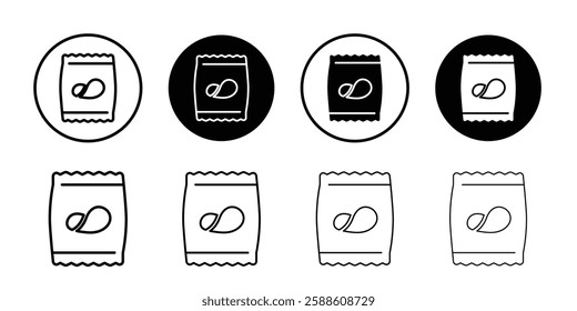 Potato Chips Snacks bag Icon Simple outline vector logo