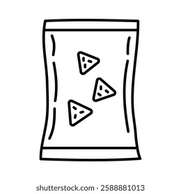 Potato chips Snacks bag icon Vector logo set flat