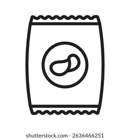 Potato chips Snacks bag icon Thin line illustration