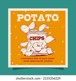 Potato chips social media banner template