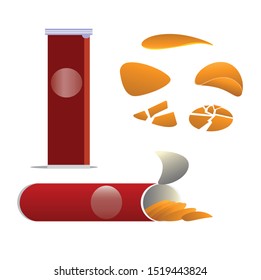 potato chips tube illustration concept template vector