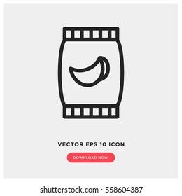 Potato chips vector icon, junk food symbol. Modern, simple flat vector illustration for web site or mobile app