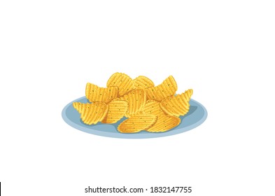 Potato Chips  vector illustration isolated on white background