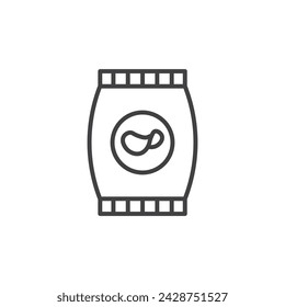 Potato Chips Vector Line Icon Illustration.