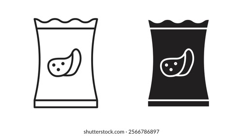 Potato chips vector line icon illustration