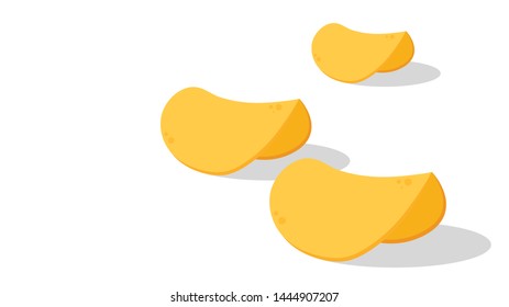 Potato chips vector. Potato chips on white background.