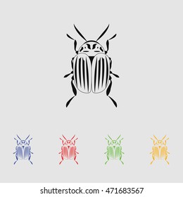 Potato or Colorado beetle symbol. Simple icon