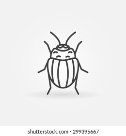 Potato or Colorado bug icon - vector insect symbol or logo in thin line style